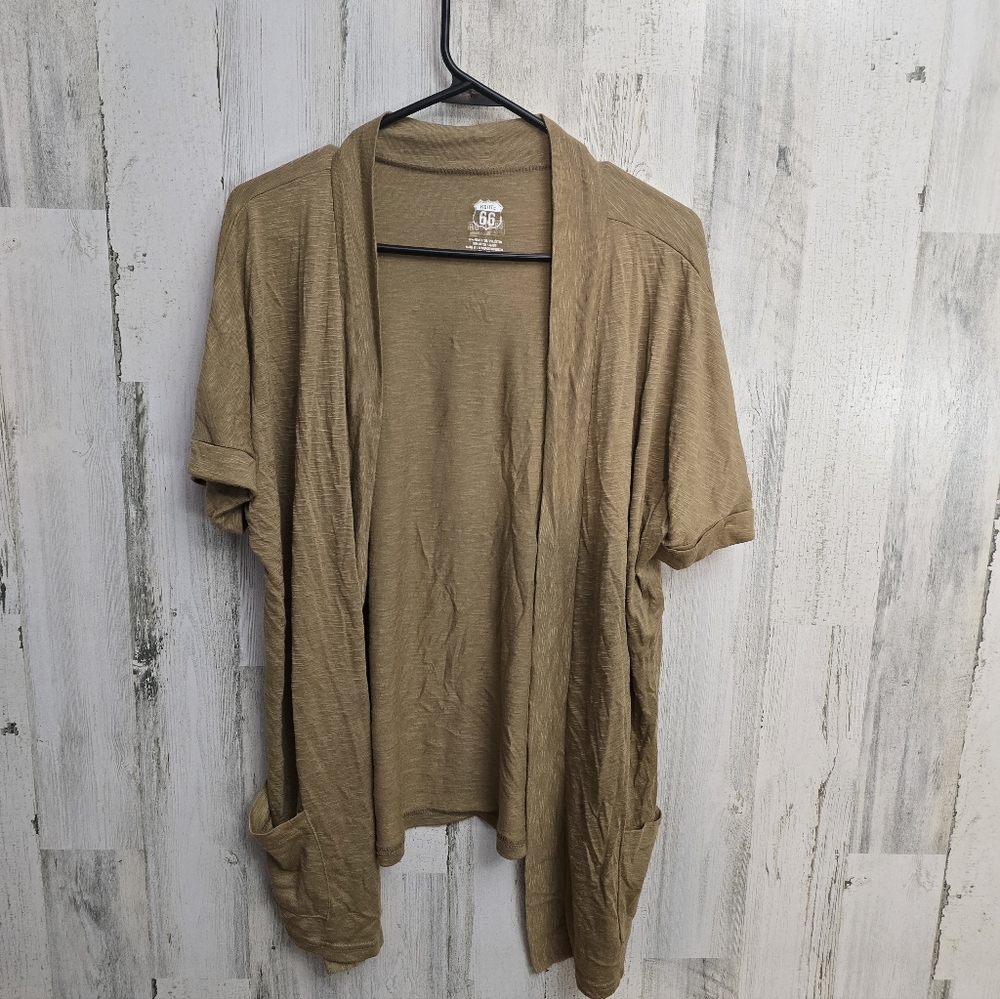 Route 66 Women's Brown Open-Front Cardigan Size XL